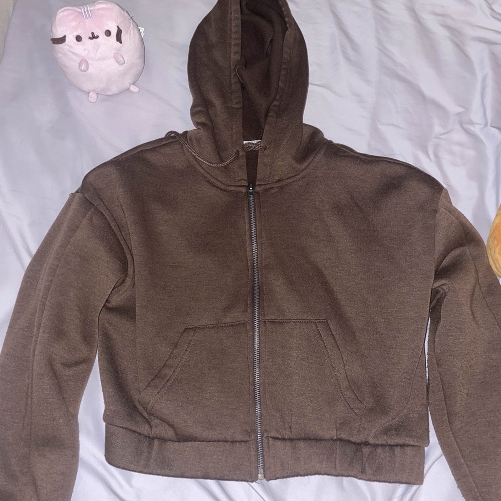 Brown Zip-Up Hoodie